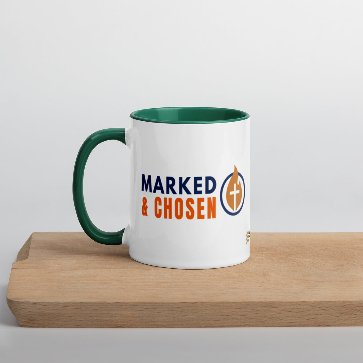 Marked & Chosen Mug with Color Inside - Dark green - Left Side View
