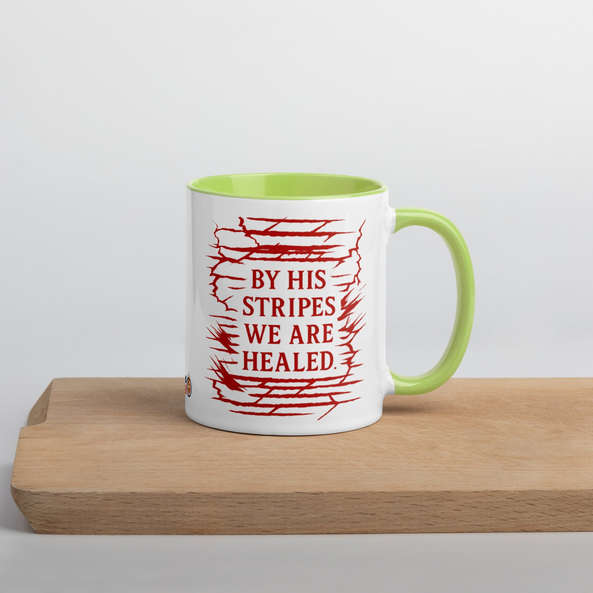 Marked by Stripes Mug with Color Inside - Green - Right Side View