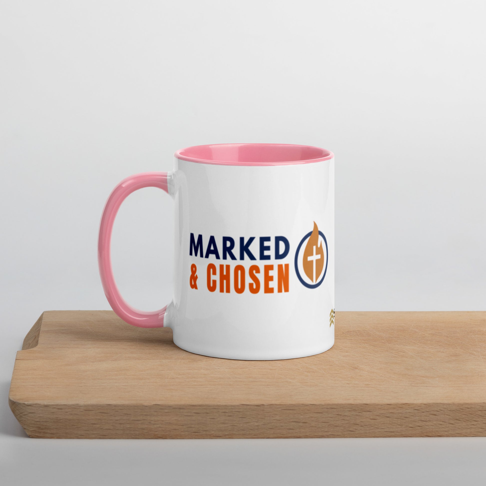 Marked & Chosen Mug with Color Inside - Pink - Left Side View