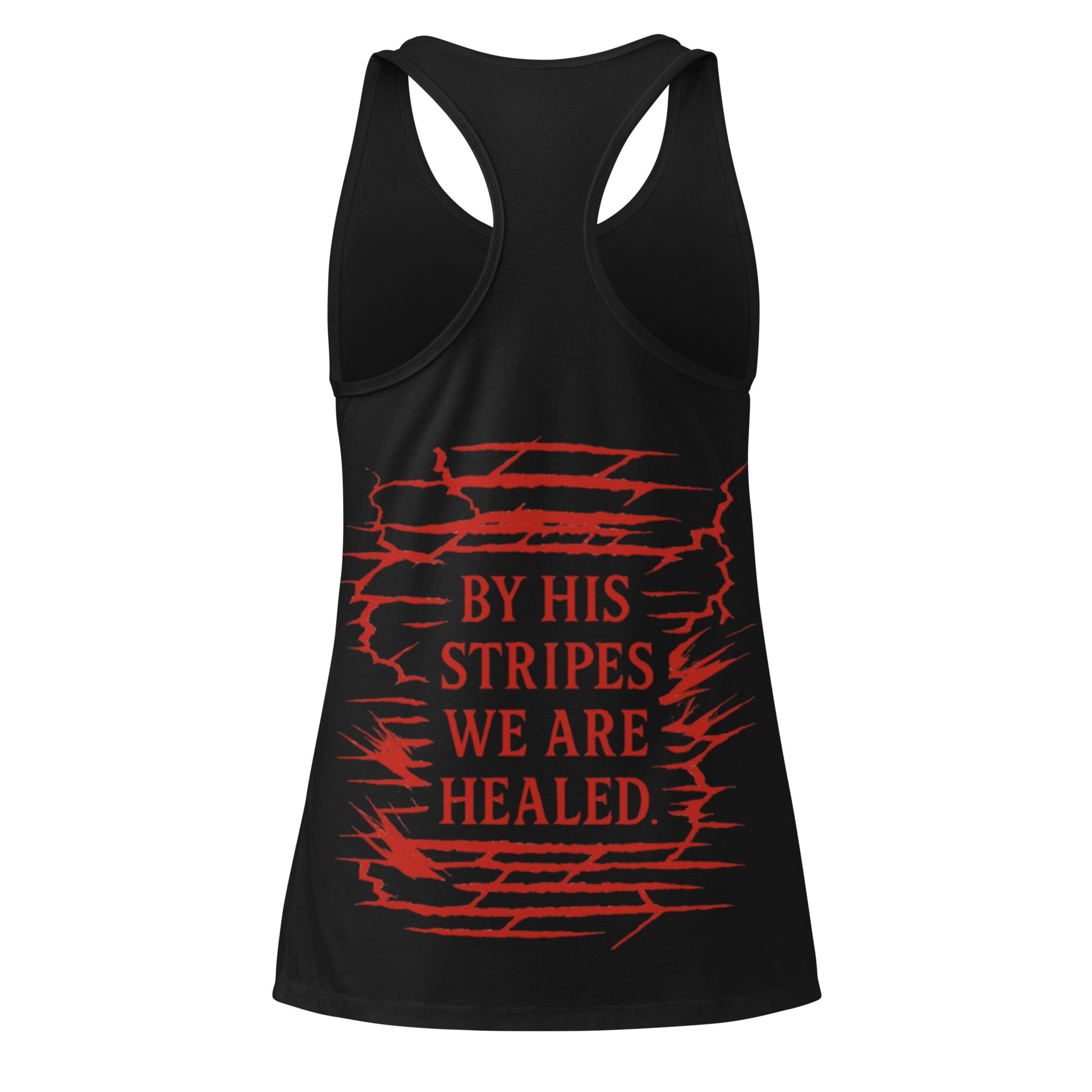 Women’s Marked by Stripes Tank Top - Black - Back View