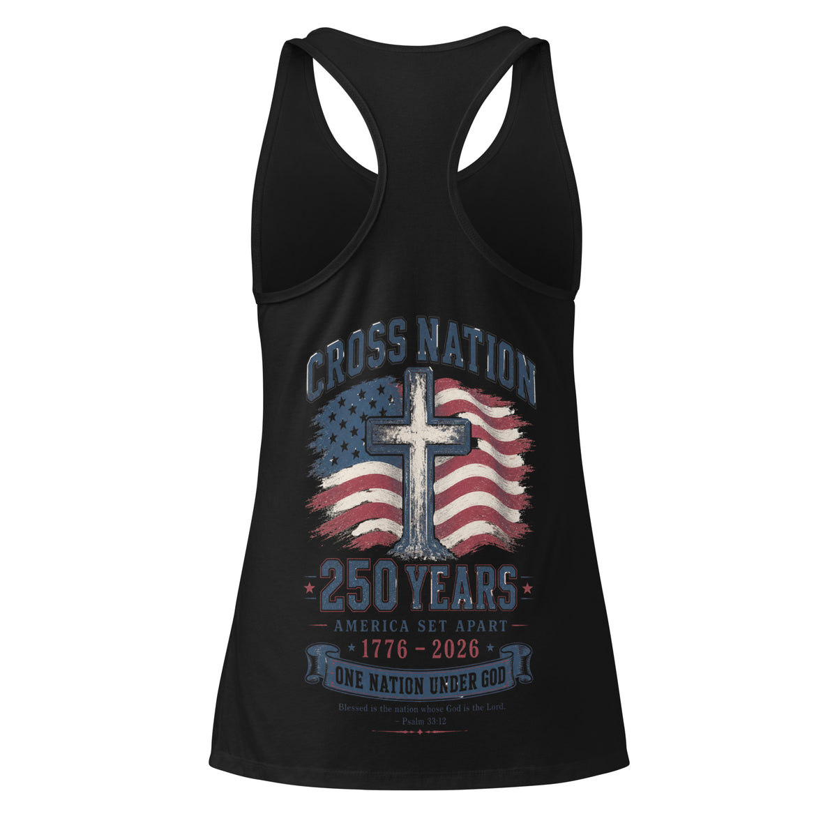 Women’s America 250th Racerback Tank Top - Black - Back View