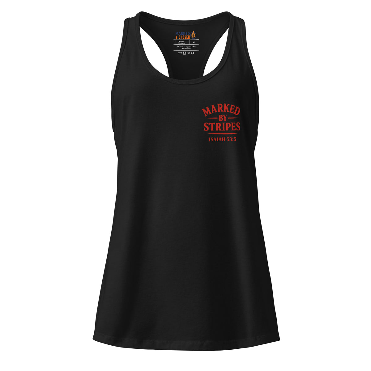 Women’s Marked by Stripes Tank Top - Black - Back View 2