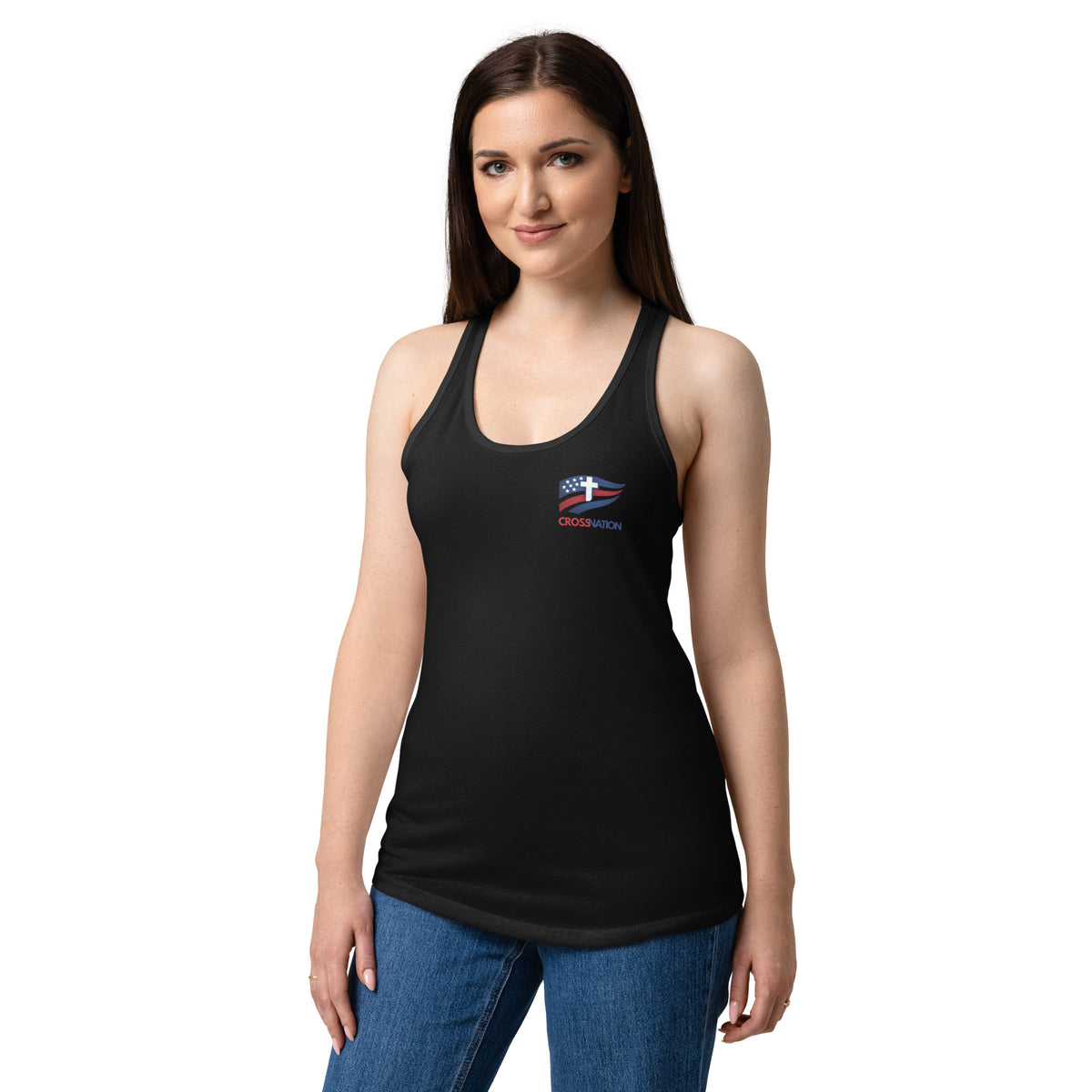 Women’s Heartland Racerback Tank Top - Black - Back View 4