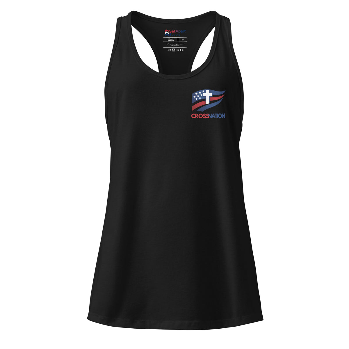 Women’s Victory in Christ Racerback Tank Top - Black - Back View 2