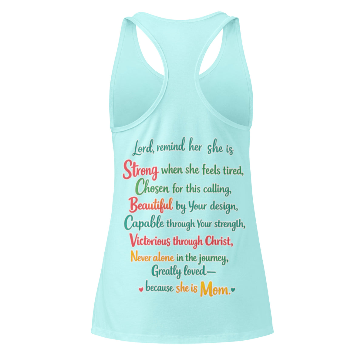 She is Mom Racerback Tank Top - Cancun - Back View 2