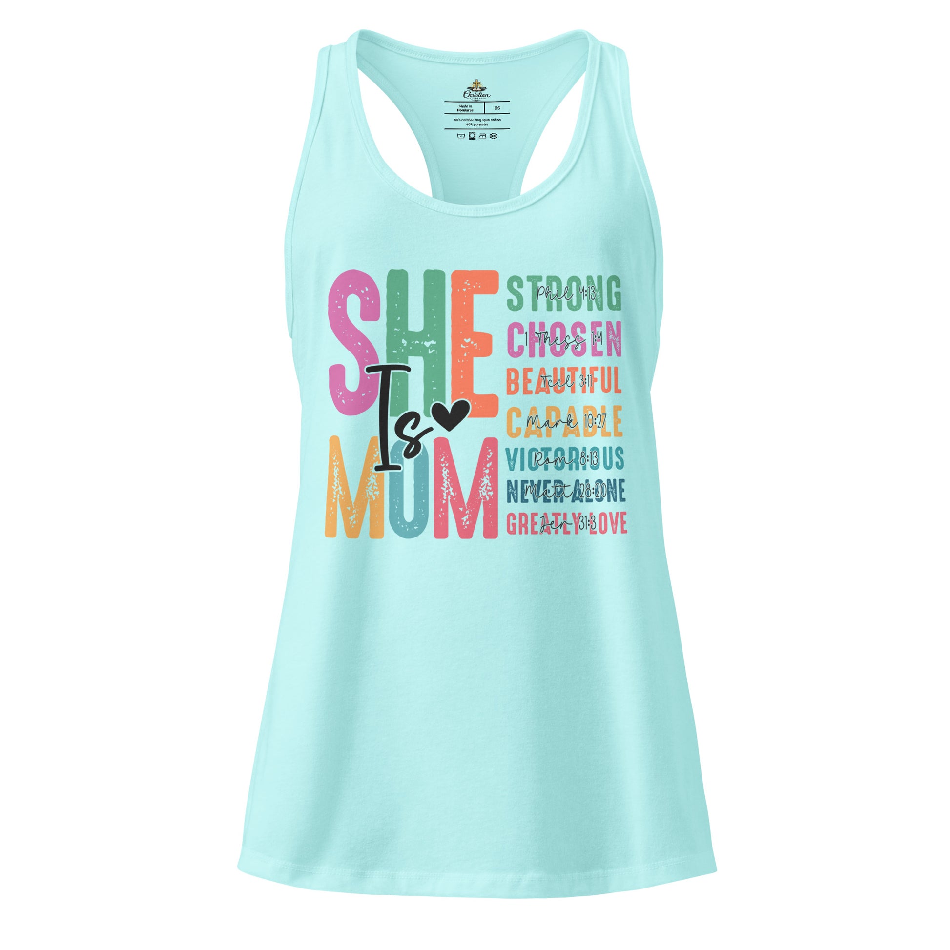 She is Mom Racerback Tank Top - Cancun - Back View 5