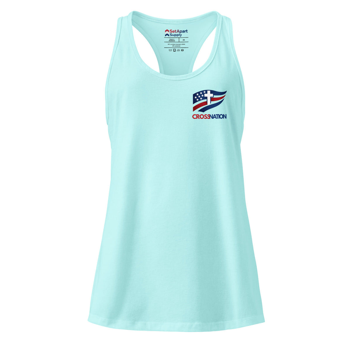 Women’s Victory in Christ Racerback Tank Top - Cancun - Back View 5