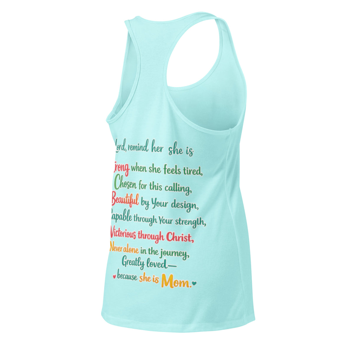 She is Mom Racerback Tank Top - Cancun - Right Back View