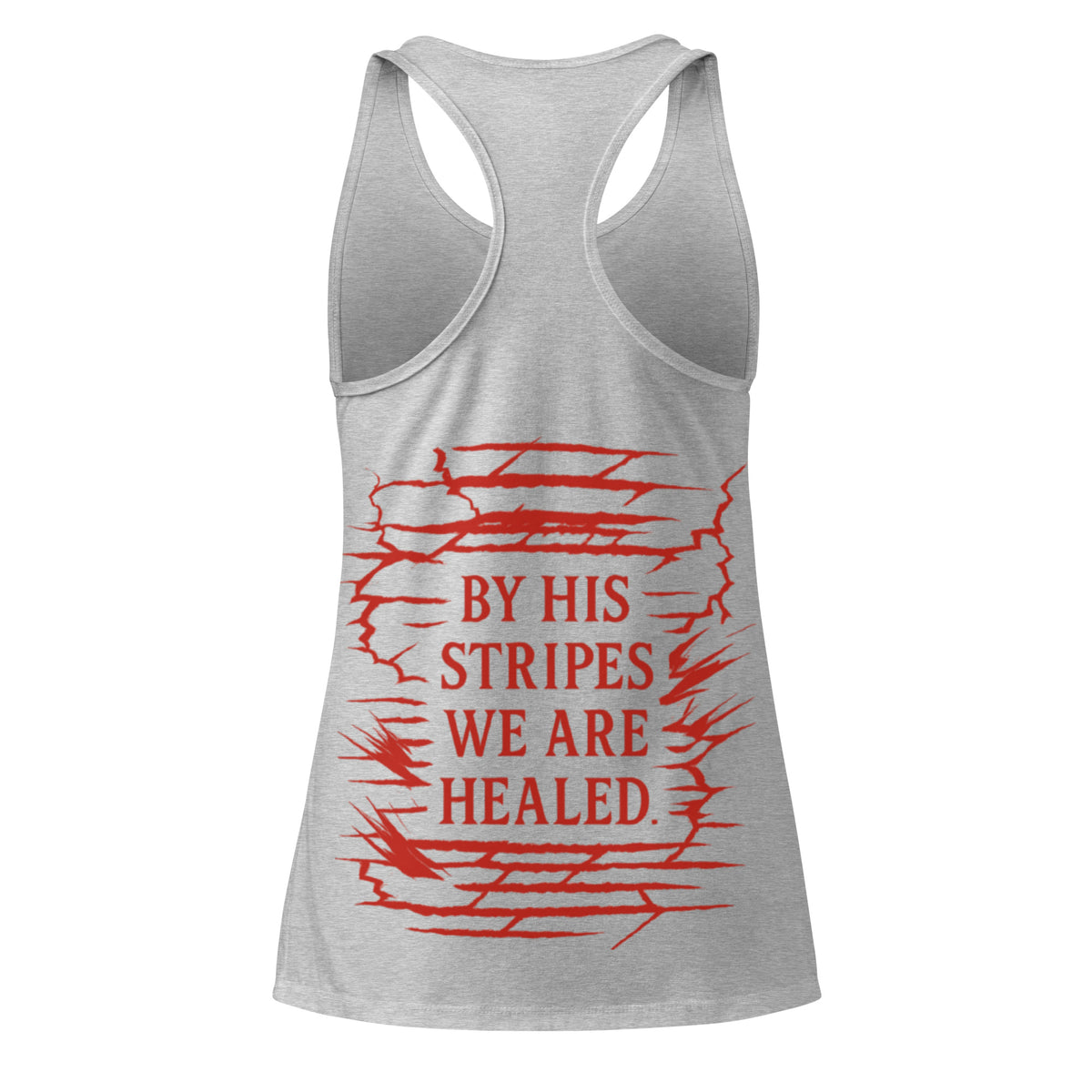 Women’s Marked by Stripes Tank Top - Heather gray - Back View