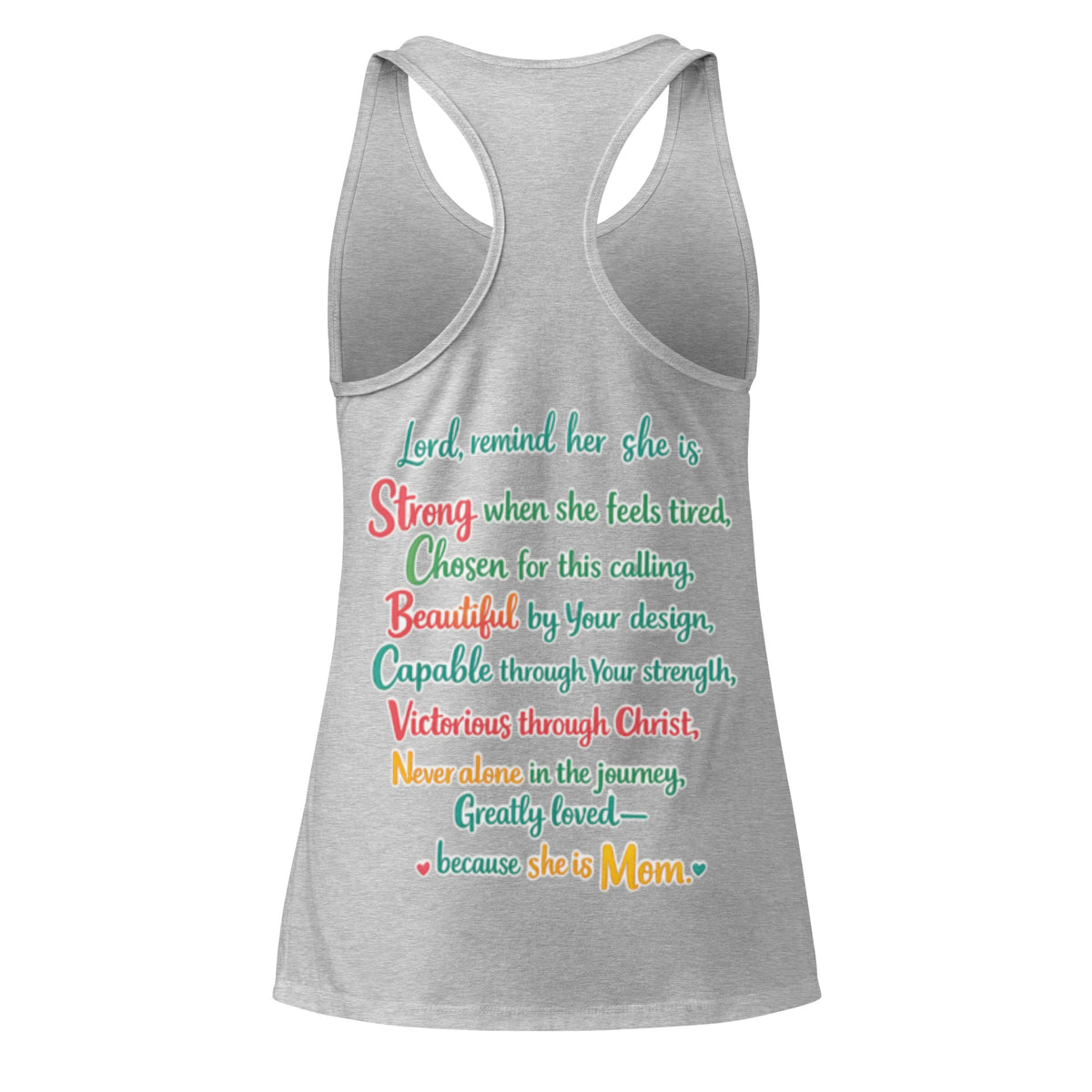 She is Mom Racerback Tank Top - Heather gray - Back View 2