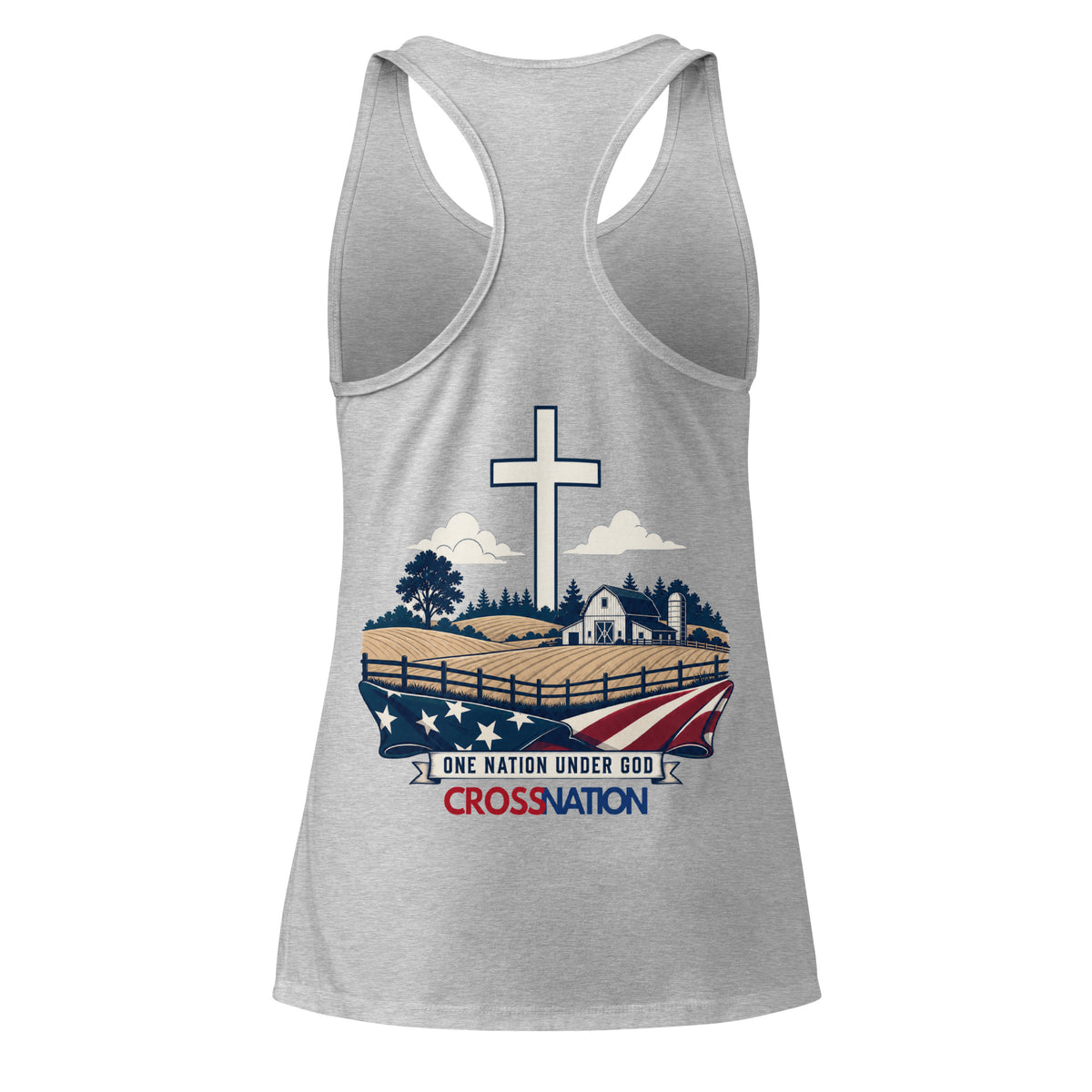 Women’s Heartland Racerback Tank Top - Heather gray - Back View