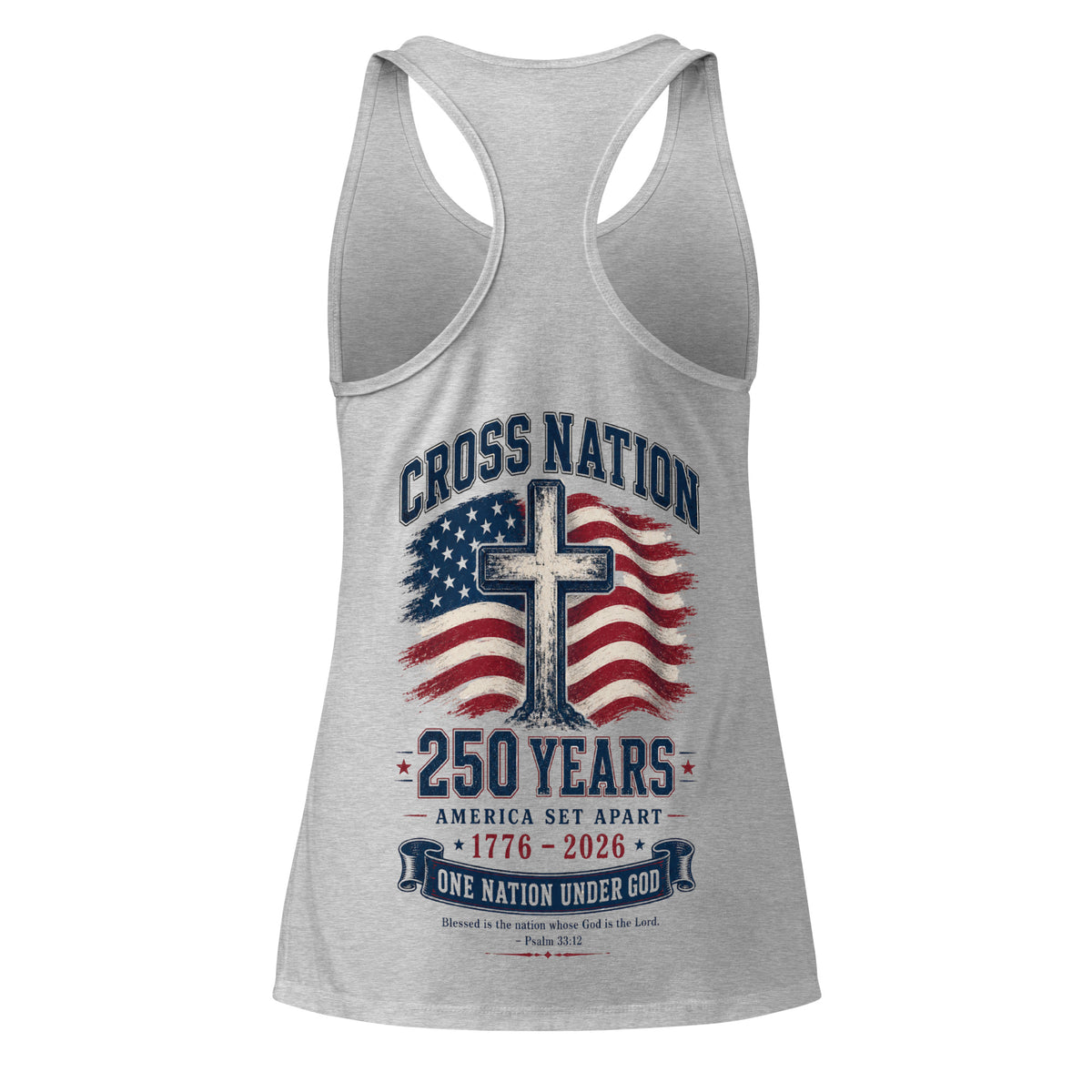 Women’s America 250th Racerback Tank Top - Heather gray - Back View