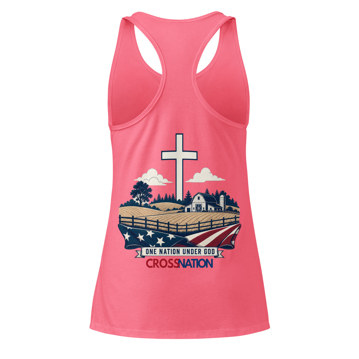 Women’s Heartland Racerback Tank Top - Hot Pink - Back View