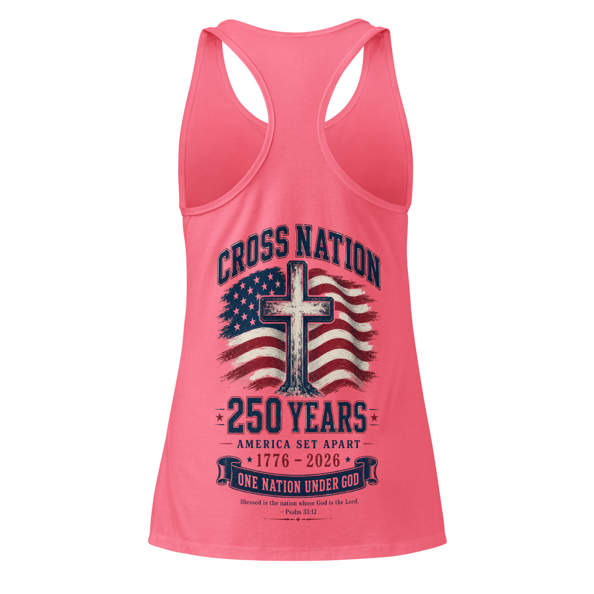 Women’s America 250th Racerback Tank Top - Hot Pink - Back View 2