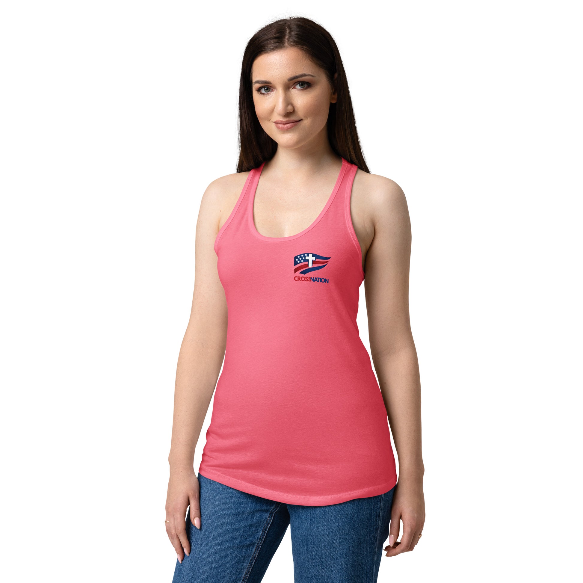 Women’s America 250th Racerback Tank Top - Hot Pink - Back View 4