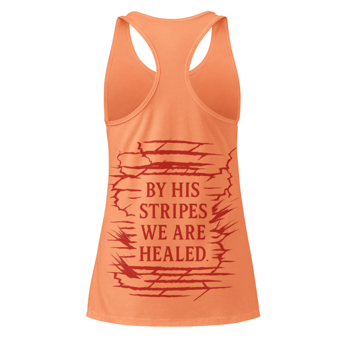 Women’s Marked by Stripes Tank Top - Light Orange - Back View 2