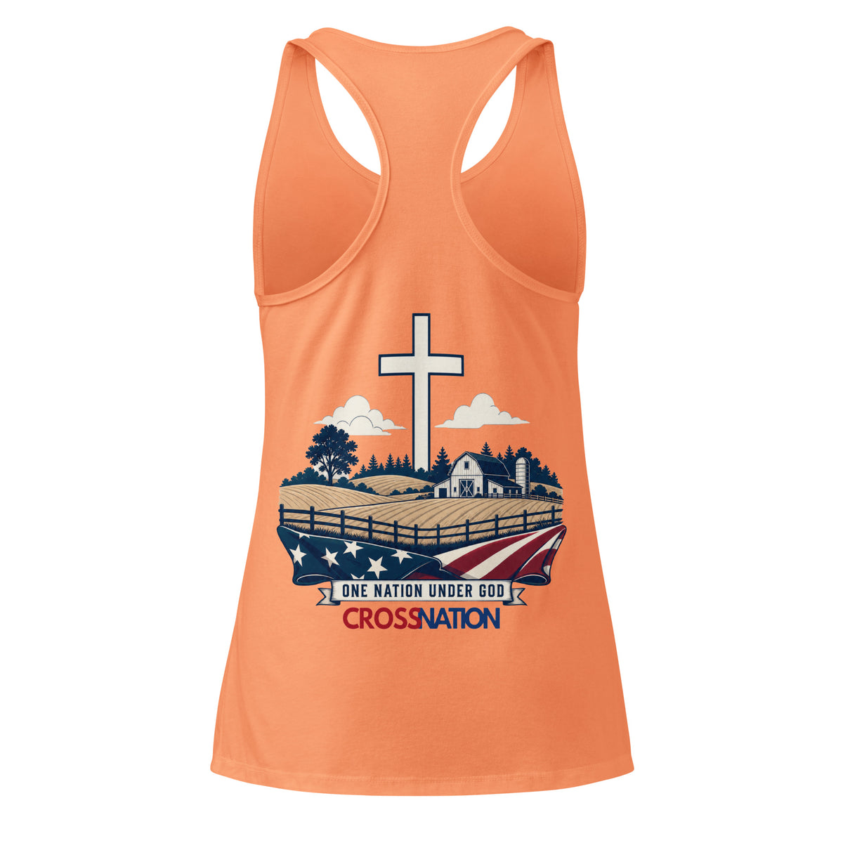Women’s Heartland Racerback Tank Top - Light Orange - Back View