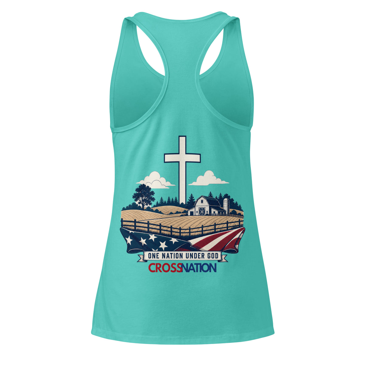 Women’s Heartland Racerback Tank Top - Tahiti Blue - Back View