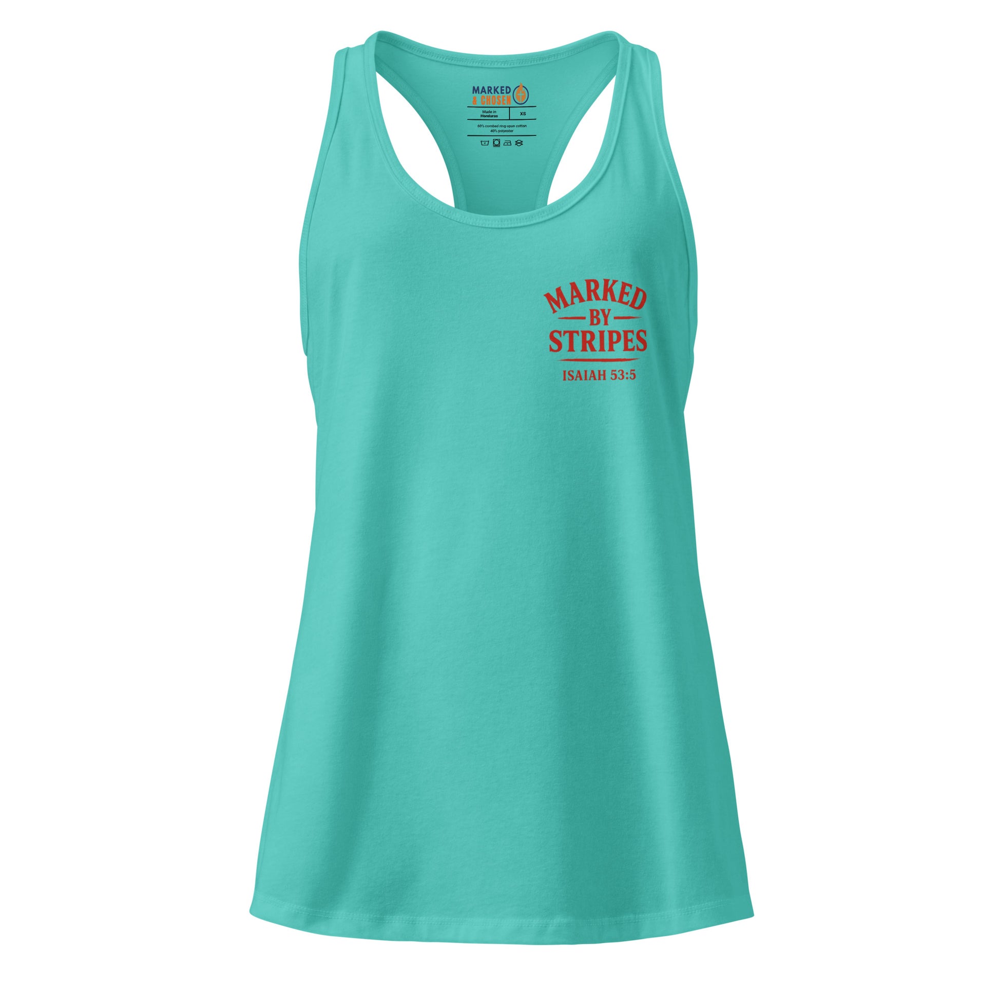 Women’s Marked by Stripes Tank Top - Tahiti Blue - Back View 4