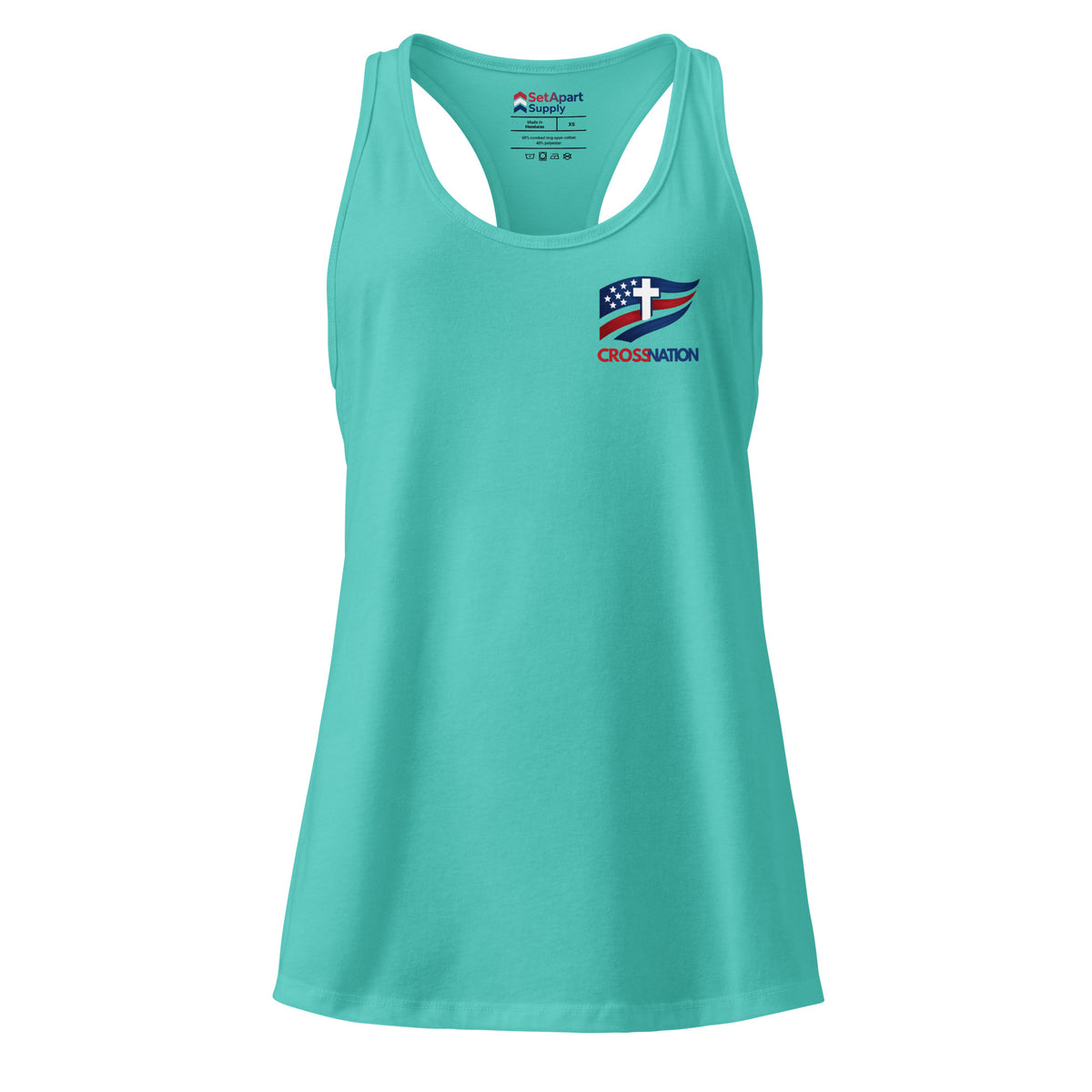 Women’s America 250th Racerback Tank Top - Tahiti Blue - Back View 2