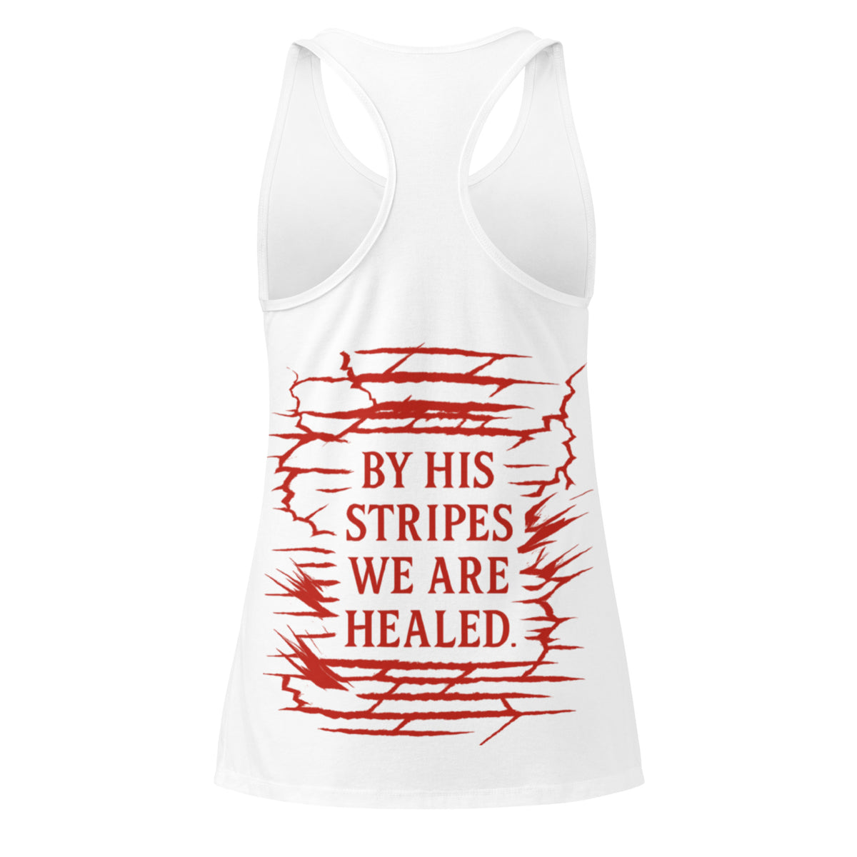 Women’s Marked by Stripes Tank Top - White - Back View