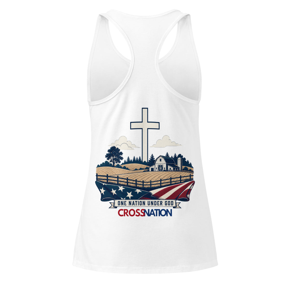 Women’s Heartland Racerback Tank Top - White - Back View