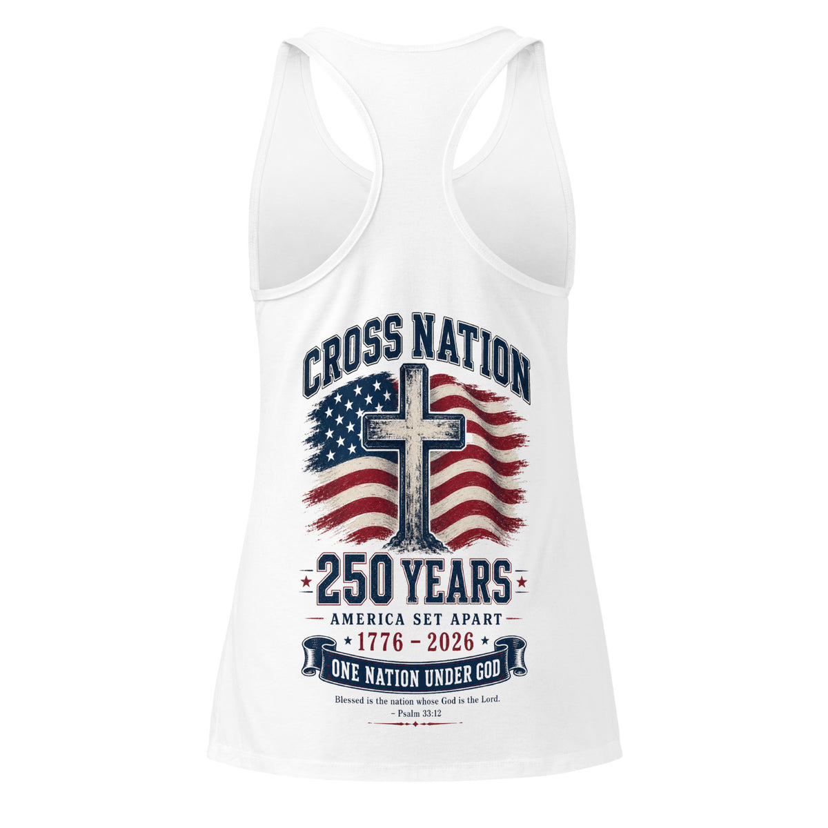 Women’s America 250th Racerback Tank Top - White - Back View